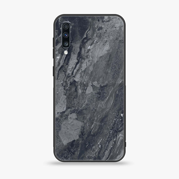 Samsung Galaxy A70 - Black Marble V 2.0 Series - Premium Printed Glass soft Bumper shock Proof Case