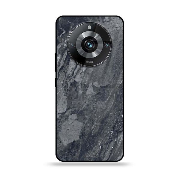 Realme 11 Pro Plus - Black Marble V 2.0 Series - Premium Printed Glass soft Bumper shock Proof Case