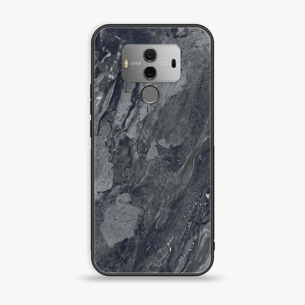Huawei Mate 10 - Black Marble V 2.0 Series - Premium Printed Glass soft Bumper shock Proof Case