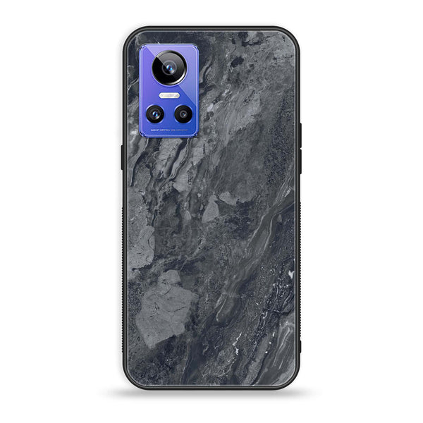 Realme GT Neo 3 - Black Marble V 2.0 Series - Premium Printed Glass soft Bumper shock Proof Case