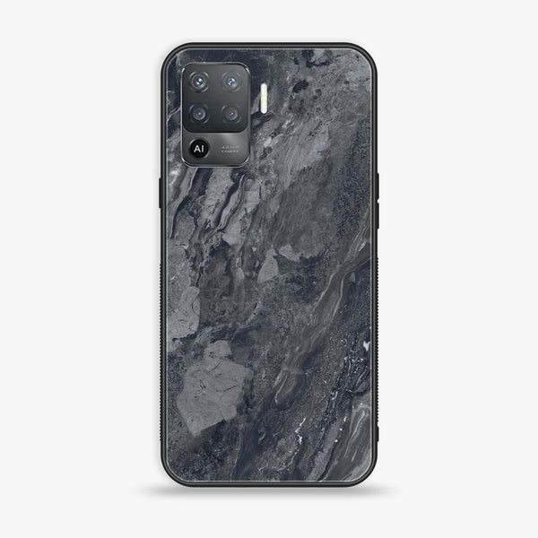 Oppo F19 Pro - Black Marble V 2.0 Series Design 1  - Premium Printed Glass soft Bumper shock Proof Case  CS-20288