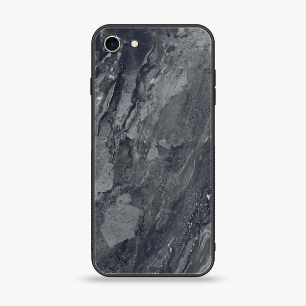 iPhone SE 2022 - Black Marble V 2.0 Series - Premium Printed Glass soft Bumper shock Proof Case