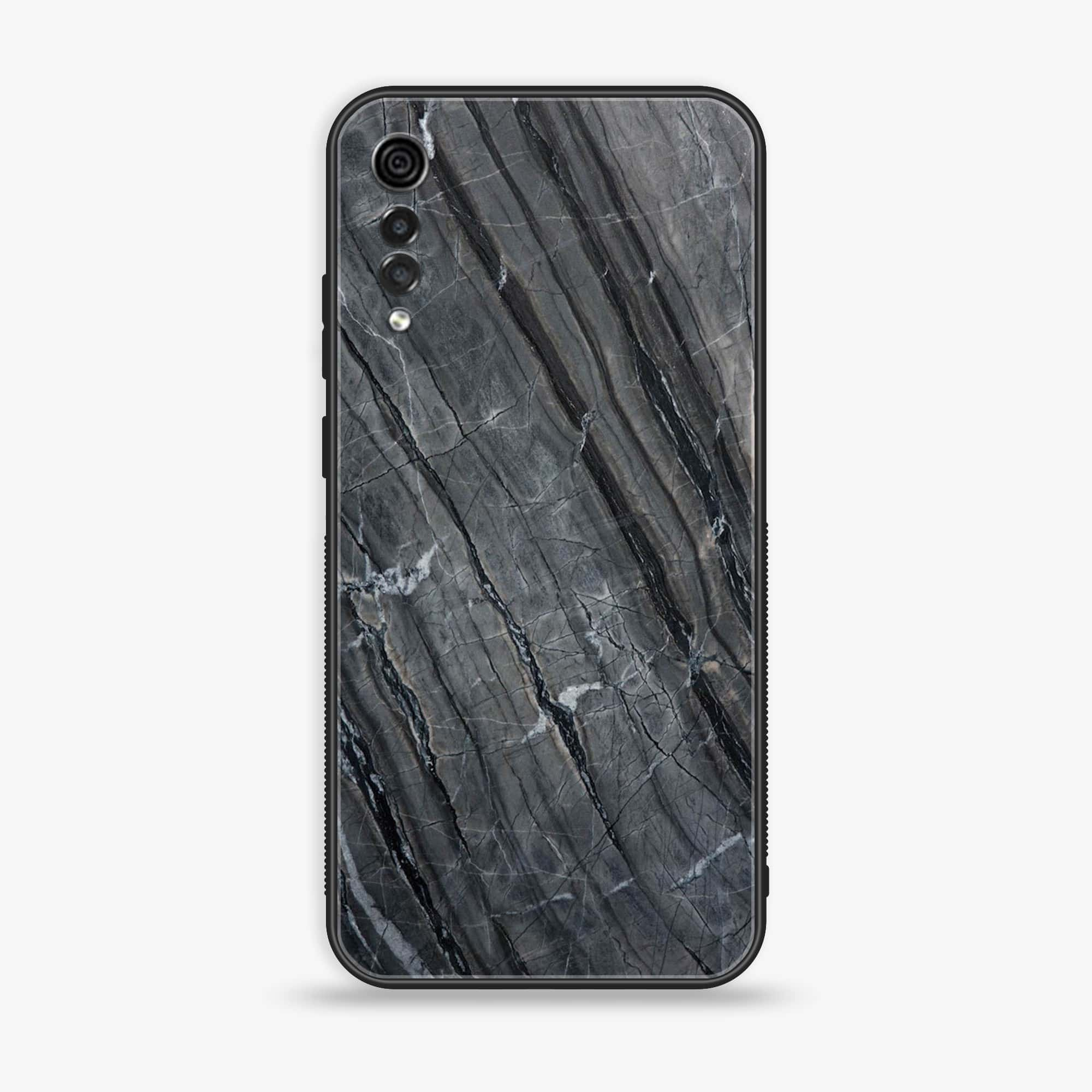 LG Velvet - Black Marble V 2.0 Series - Premium Printed Glass soft Bumper shock Proof Case