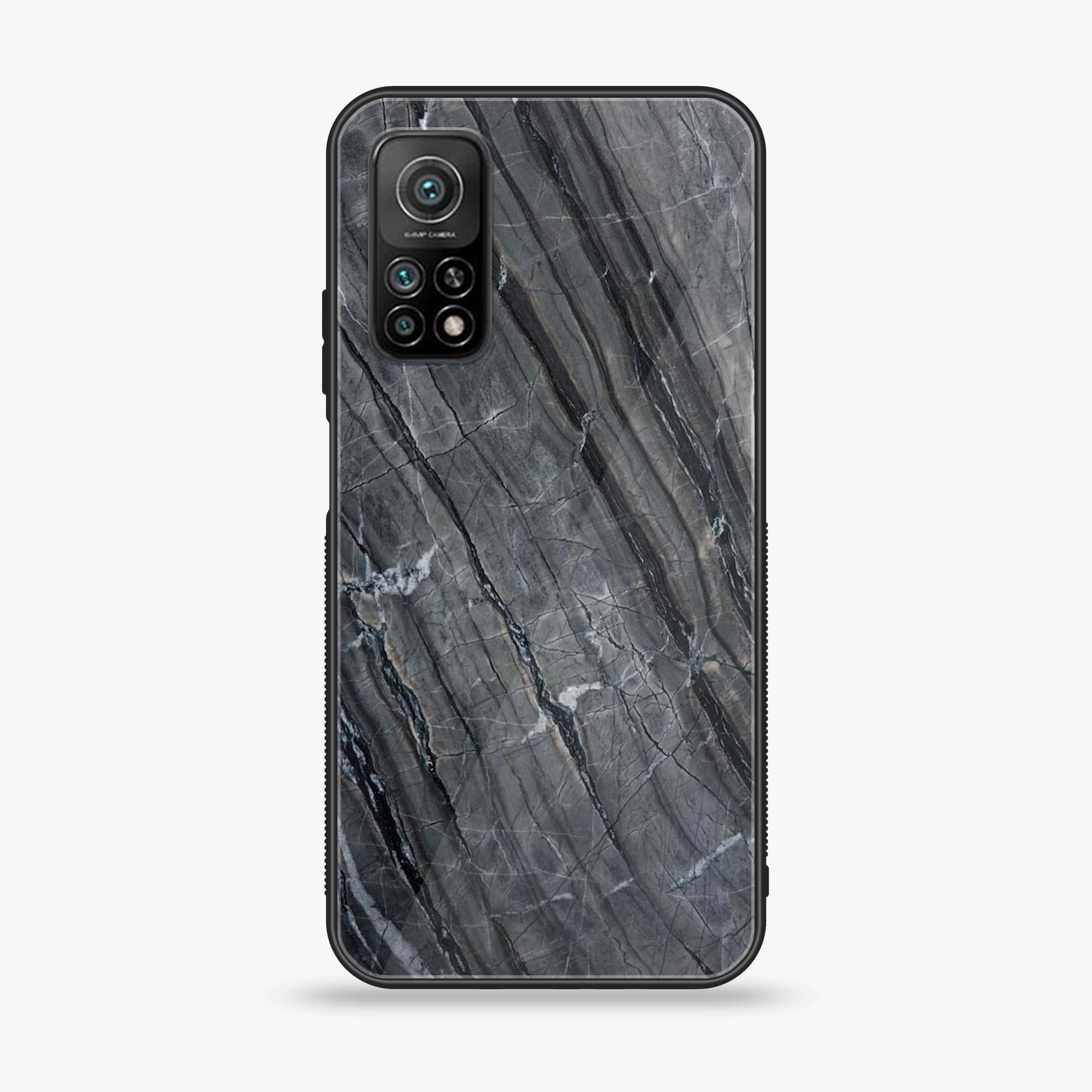 Xiaomi Mi 10T Black Marble V 2.0 Series Premium Printed Glass soft Bumper shock Proof Case