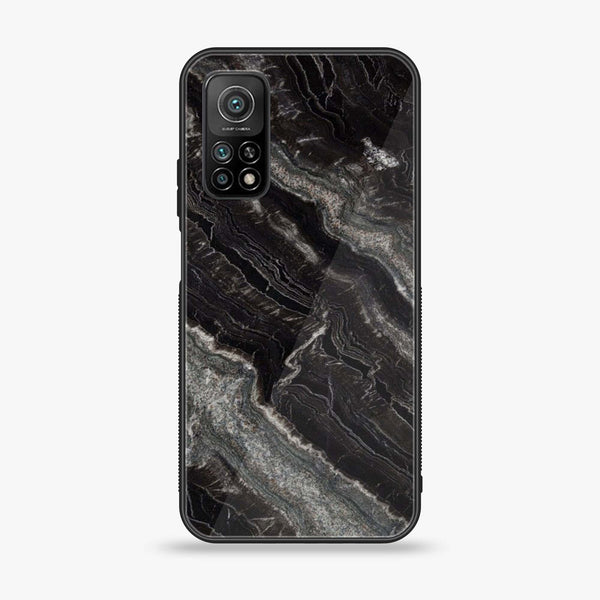 Xiaomi Mi 10T/10T Pro Black Marble V 2.0 Design 9 Premium Printed Glass soft Bumper shock Proof Case CS-12492