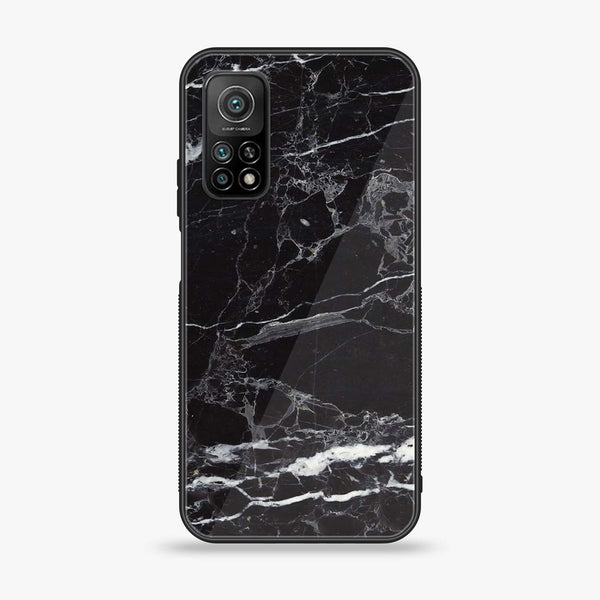 Xiaomi Mi 10T Black Marble V 2.0 Design 8 Premium Printed Glass soft Bumper shock Proof Case CS-12824