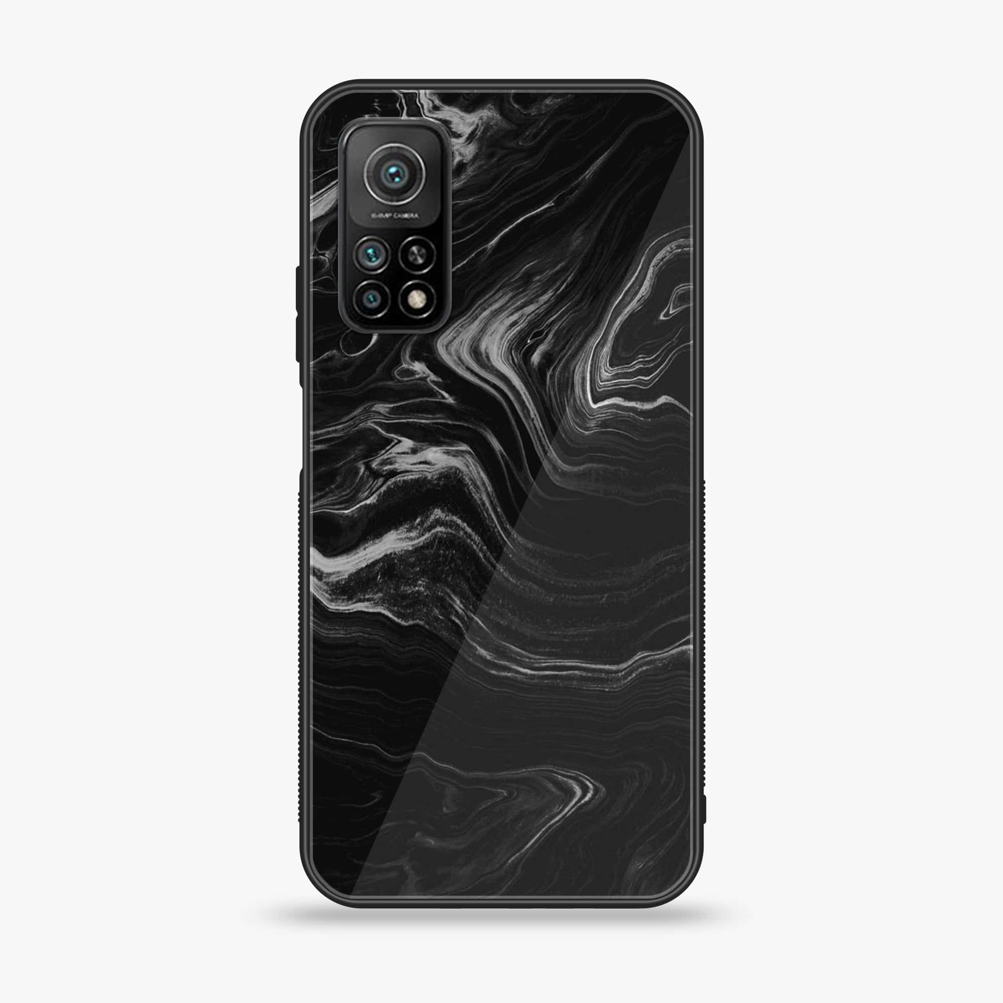 Xiaomi Mi 10T Black Marble V 2.0 Series Premium Printed Glass soft Bumper shock Proof Case