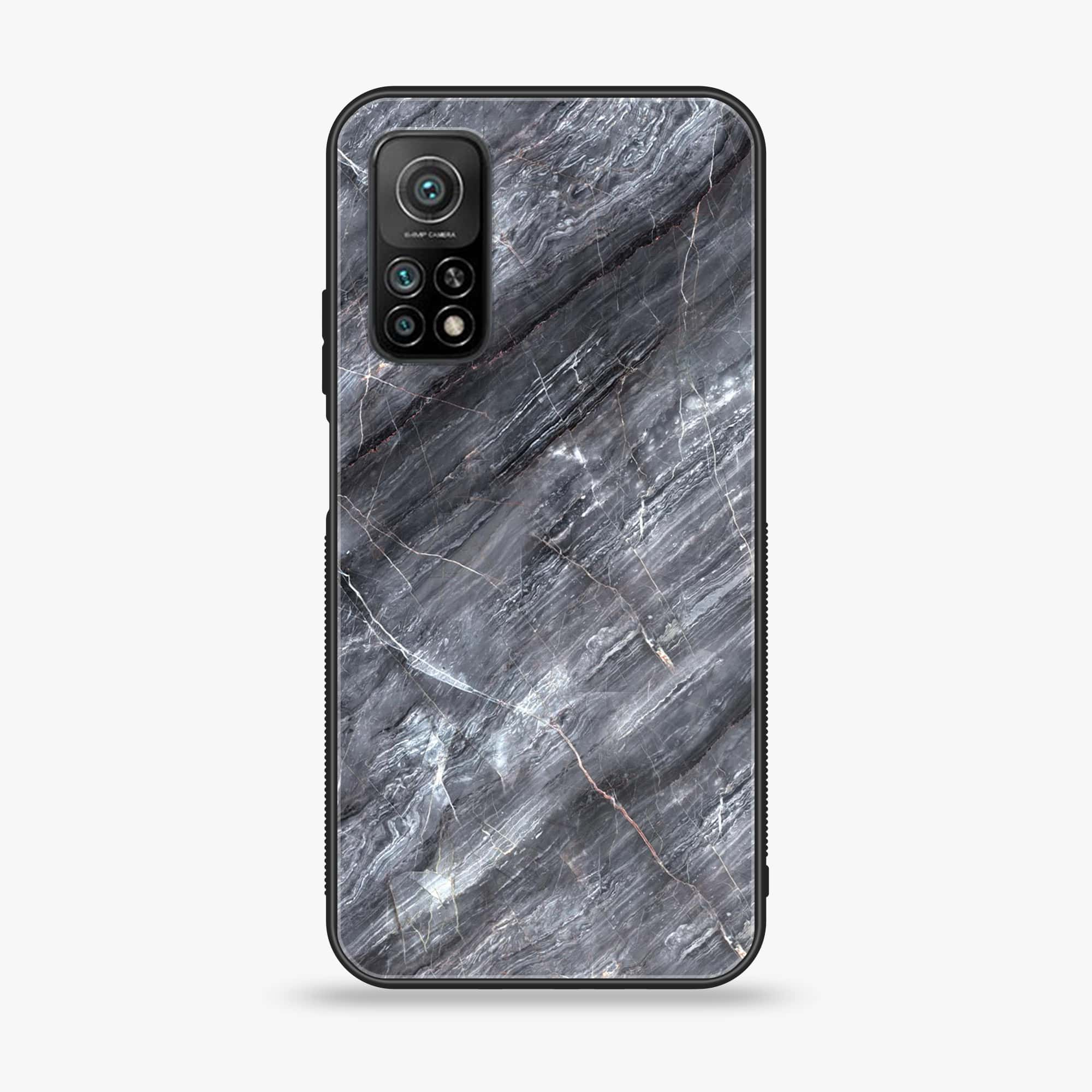 Xiaomi Mi 10T Black Marble V 2.0 Series Premium Printed Glass soft Bumper shock Proof Case