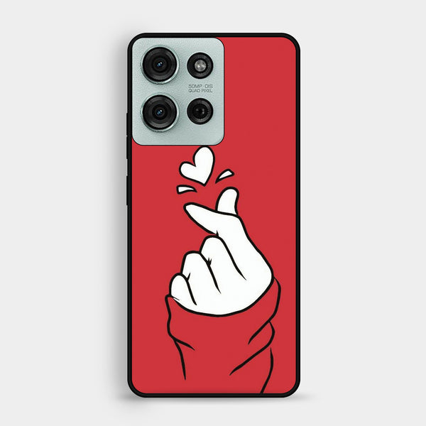 Motorola Moto G75 - Finger Heart Bts - Premium Metal Printed Soft Bumper Shock Proof Case