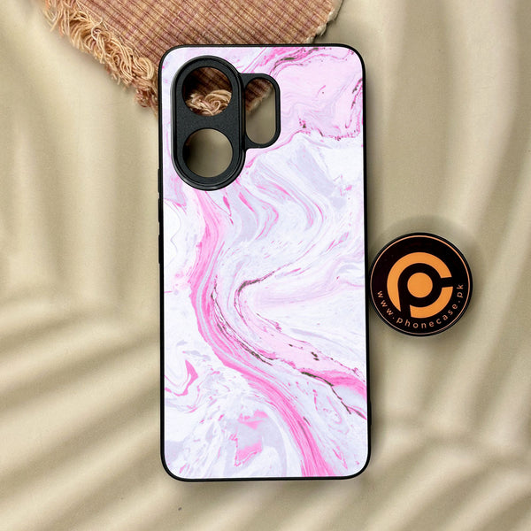 Vivo V60 - Pink Design 1 - Premium Metal Printed Soft Bumper Shock Proof Case