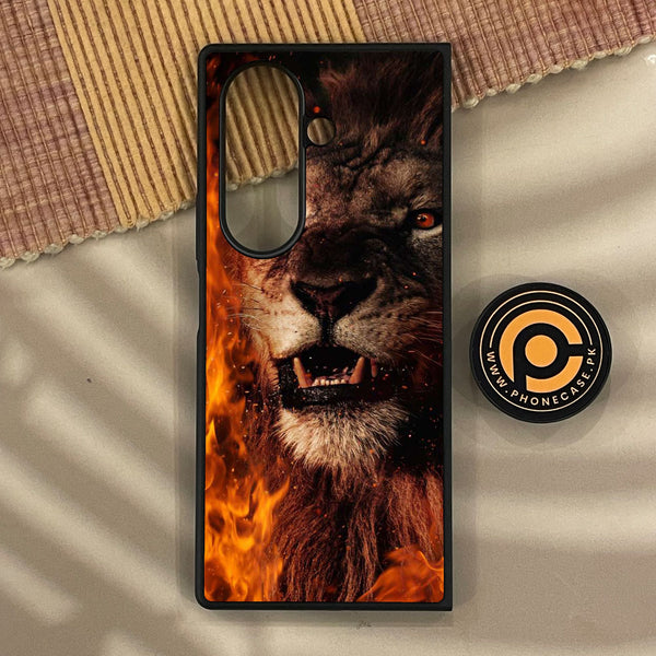Samsung Galaxy Z Fold 8 - Tiger Design 2 - Premium Metal Printed Soft Bumper Shock Proof Case