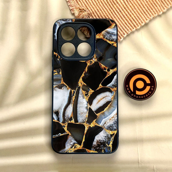 Xiaomi 15T - Black Marble Design 5 - Premium Metal Printed Soft Bumper Shock Proof Case