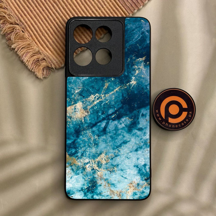 Motorola Moto G56 - Blue Marble Design 4 - Premium Metal Printed Soft Bumper Shock Proof Case