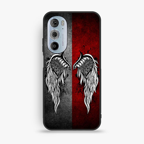 Motorola Edge 30 Pro - Angel Wings Design 2 - Premium Metal Printed Soft Bumper Shock Proof Case