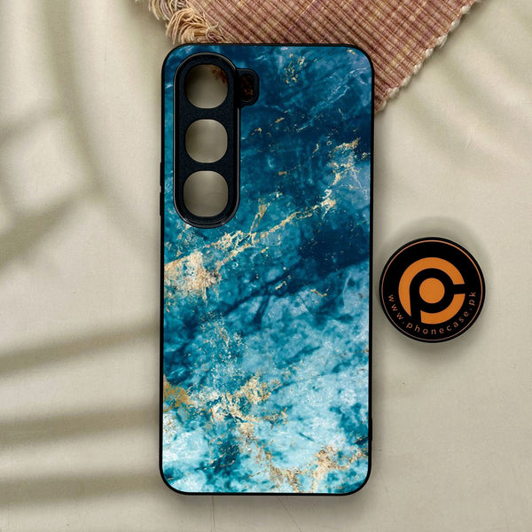 Vivo Y21d - Blue Marble Design 4 - Premium Metal Printed Soft Bumper Shock Proof Case