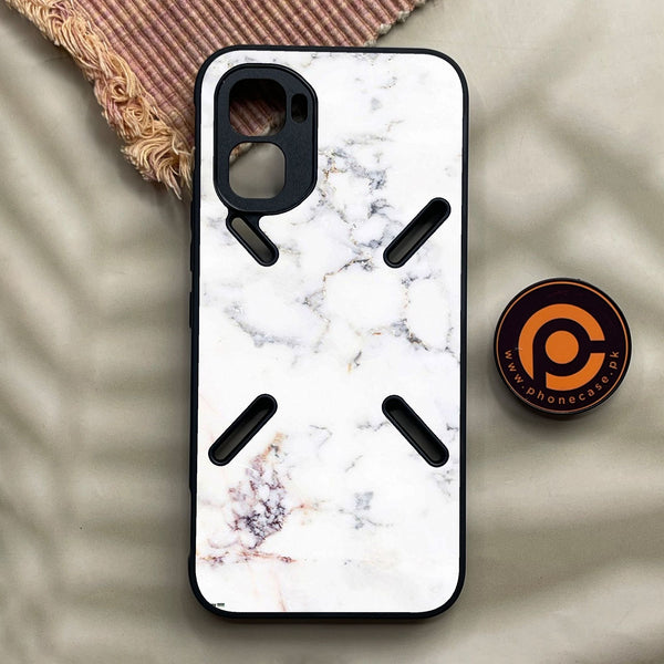 Infinix GT 50 Pro - White Design 3 - Premium Metal Printed Soft Bumper Shock Proof Case