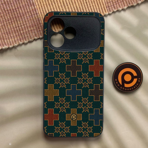 Oppo A6s Pro - Classic Weave Design 8 - Premium Metal Printed Soft Bumper Shock Proof Case