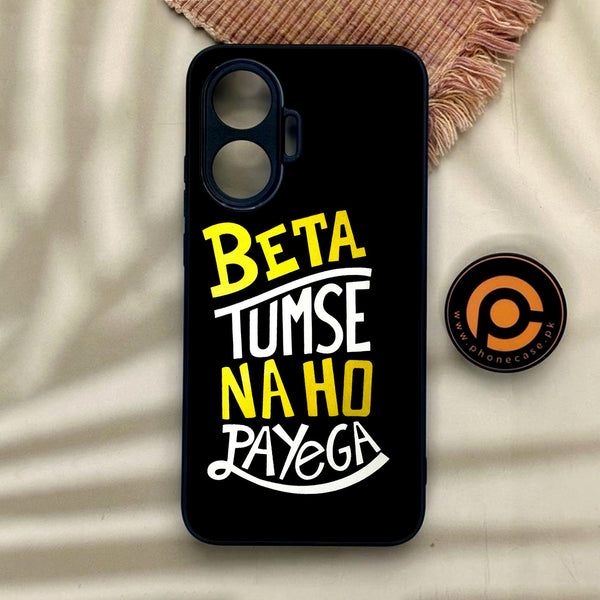 Xiaomi Redmi Turbo 4 Pro - Beta Tum Se Na Ho - Premium Metal Printed Soft Bumper Shock Proof Case