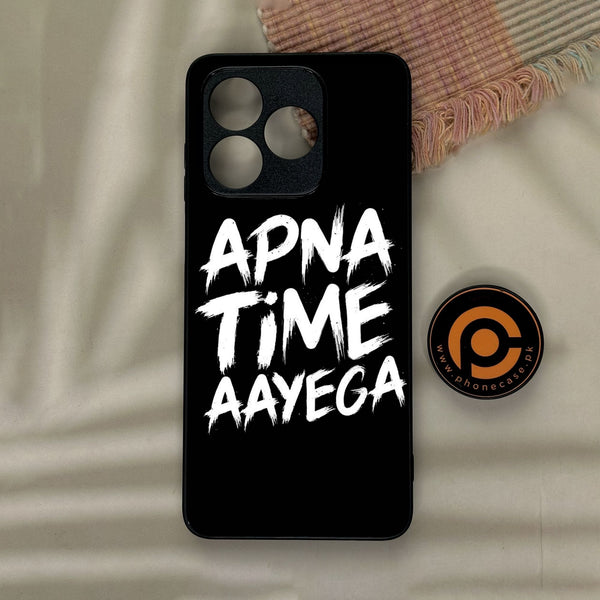 Honor X5c Plus - Apna Time Ayega - Premium Metal Printed Soft Bumper Shock Proof Case