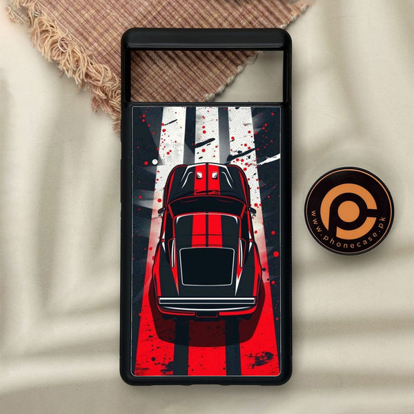 Google Pixel 6 - Top-Down Track - Premium Metal Printed Soft Bumper Shock Proof Case