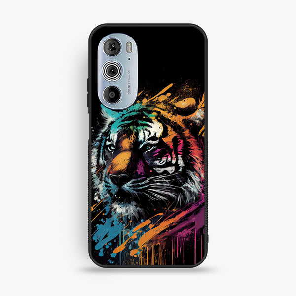 Motorola Edge 30 Pro - Tiger 2.0 Design 9 - Premium Metal Printed Soft Bumper Shock Proof Case