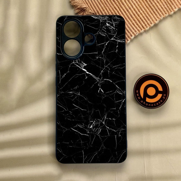 Vivo V60 Lite  - Black Marble Design 1 - Premium Metal Printed Soft Bumper Shock Proof Case
