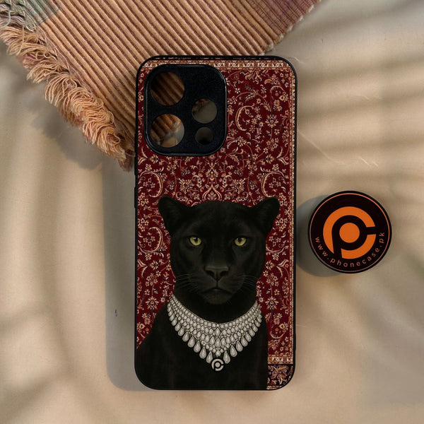Oppo Reno 15 5G - Black Panther - Premium Metal Printed Soft Bumper Shock Proof Case