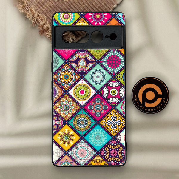 Google Pixel 7 Pro - Mandala Art Design - Premium Metal Printed Soft Bumper Shock Proof Case