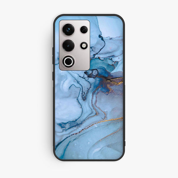 Itel S25 Ultra - Blue Marble Design 1 - Premium Metal Printed Soft Bumper Shock Proof Case