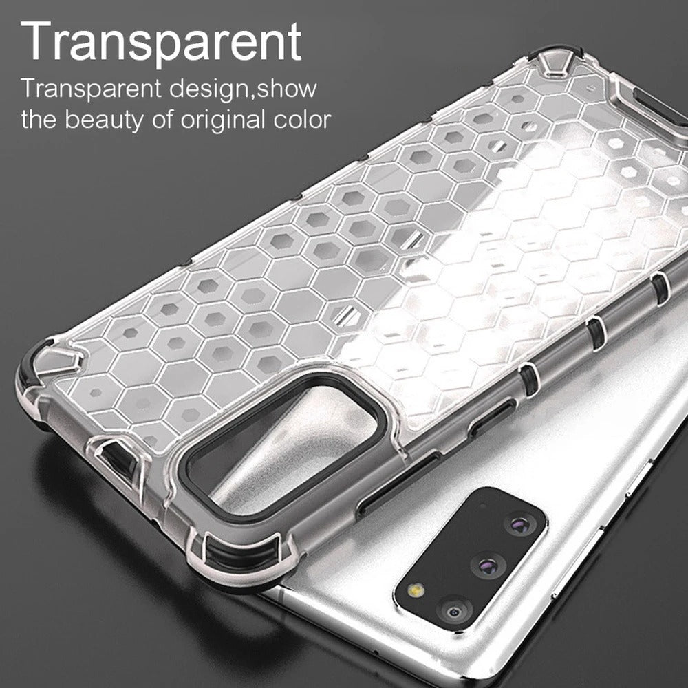 Samsung Galaxy S21 FE Airbag Shockproof Hybrid Armor Honeycomb Transparent Cover