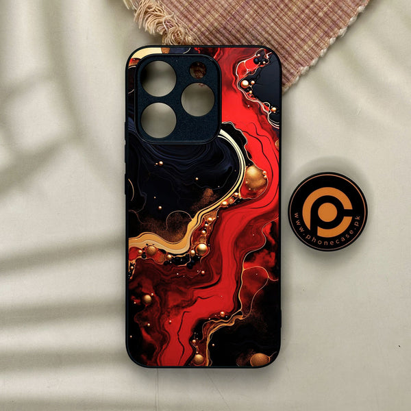 Realme 15T - Red Gold Marble - Premium Metal Printed Soft Bumper Shock Proof Case