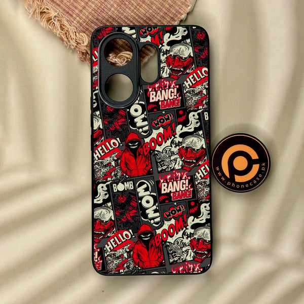 Vivo V60 - Boom Red - Premium Metal Printed Soft Bumper Shock Proof Case