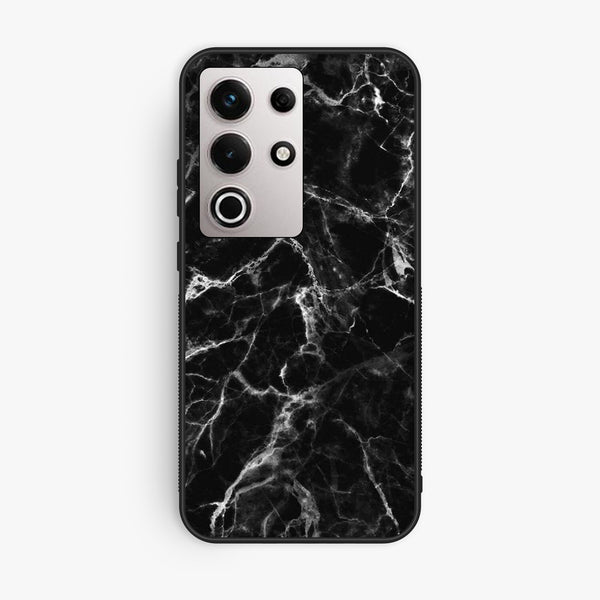 Itel S25 Ultra - Black Marble Design 4 - Premium Metal Printed Soft Bumper Shock Proof Case