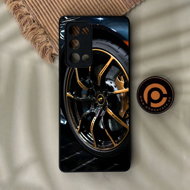 Oppo Reno 6 Pro Plus - Racing Car Red Blade Rim - Premium Metal Printed Soft Bumper Shock Proof Case