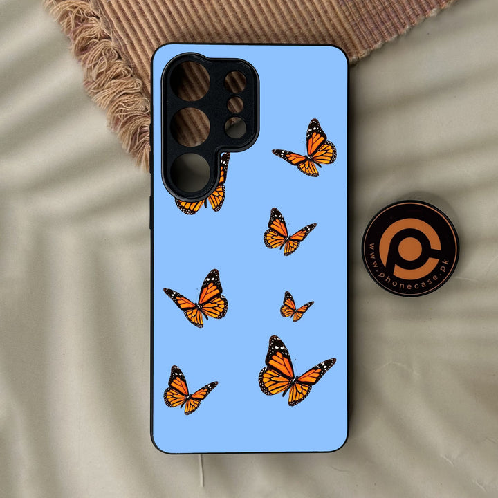 Samsung Galaxy S26 Ultra - Butterflies Design 3 - Premium Metal Printed Soft Bumper Shock Proof Case