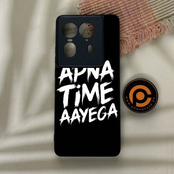 Motorola Edge 50 Ultra - Apna Time Ayega - Premium Metal Printed Soft Bumper Shock Proof Case