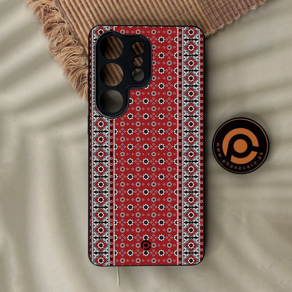 Samsung Galaxy S26 Ultra - Ajrak Design 12 - Premium Metal Printed Soft Bumper Shock Proof Case