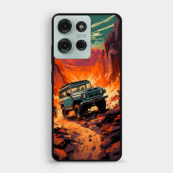 Motorola Moto G75 - Jeep Offroad - Premium Metal Printed Soft Bumper Shock Proof Case