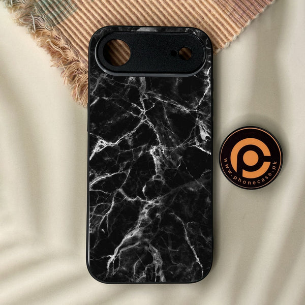 iPhone Air - Black Marble Design 4 - Premium Metal Printed Soft Bumper Shock Proof Case