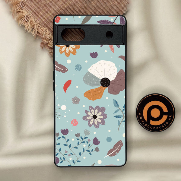 Google Pixel 6a - Floral Series Design 5 - Premium Metal Printed Soft Bumper Shock Proof Case