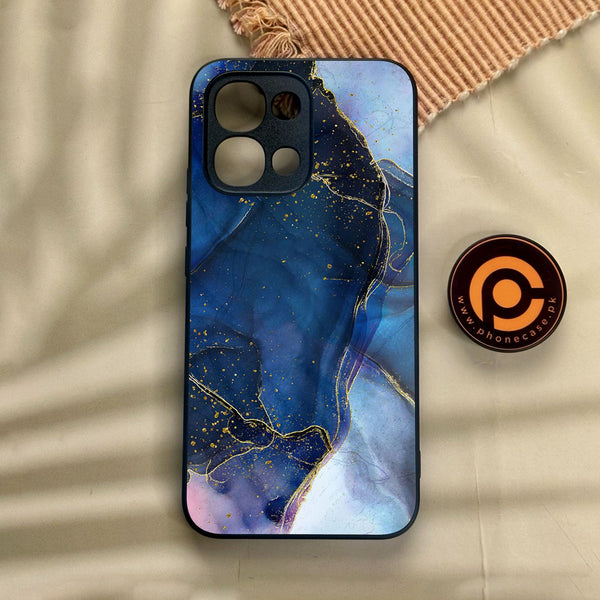Oppo A6 Pro - Blue Marble Design 7 - Premium Metal Printed Soft Bumper Shock Proof Case