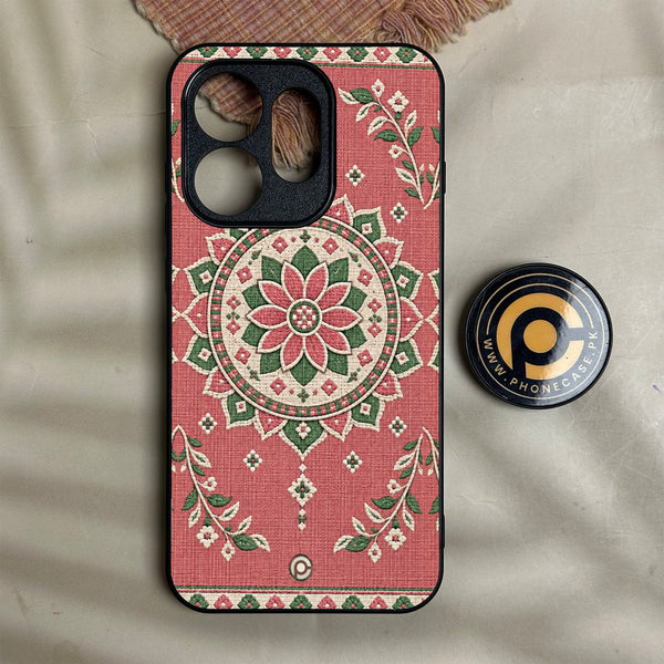 Oppo Reno 16 - Classic Weave Design 15 - Premium Metal Printed Soft Bumper Shock Proof Case