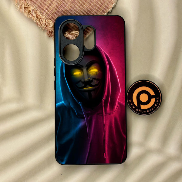 Vivo V60 - Anonymous 2.0 Design 2 - Premium Metal Printed Soft Bumper Shock Proof Case