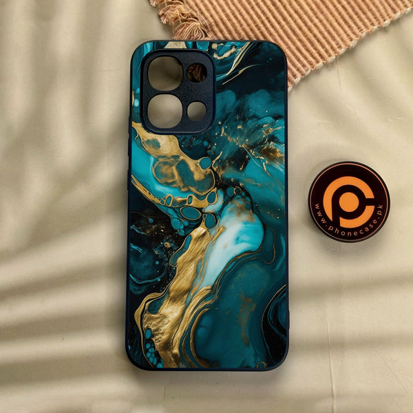Oppo A6 Pro - Liquid Marble Design 3 - Premium Metal Printed Soft Bumper Shock Proof Case