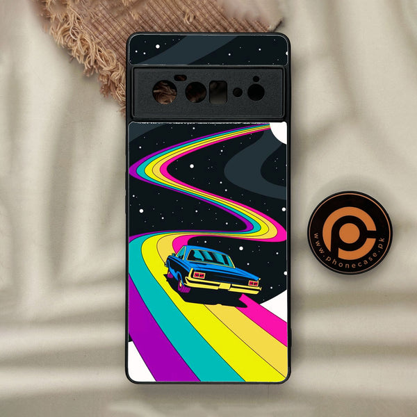 Google Pixel 6 Pro - Drive To The Moon - Premium Metal Printed Soft Bumper Shock Proof Case