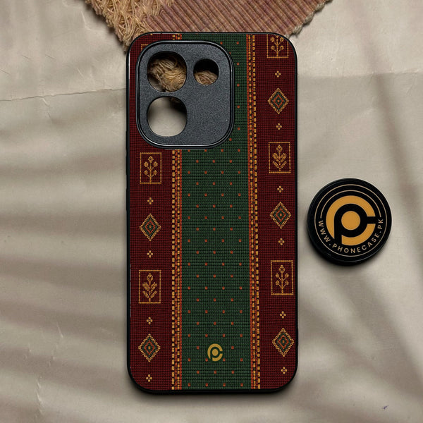 Vivo V80 Lite 5g - Classic Weave Design 10 - Premium Metal Printed Soft Bumper Shock Proof Case