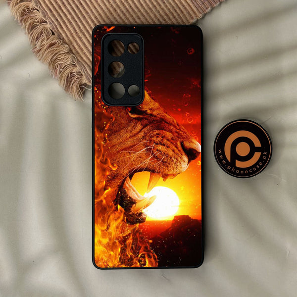Oppo Reno 6 Pro Plus - Tiger Design 1 - Premium Metal Printed Soft Bumper Shock Proof Case