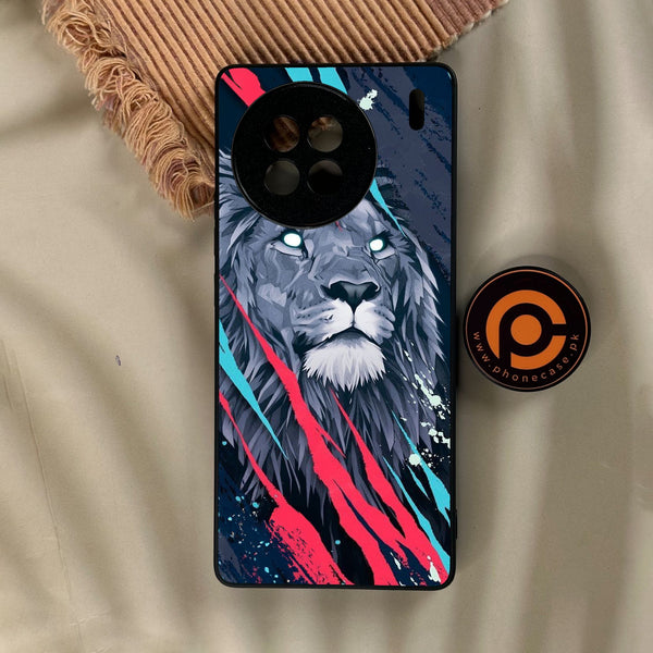 Vivo X90s - Abstract Animated Lion - Premium Metal Printed Soft Bumper Shock Proof Case
