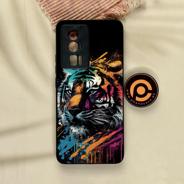 Xiaomi Redmi K60 Pro - Tiger 2.0 Design 9 - Premium Metal Printed Soft Bumper Shock Proof Case