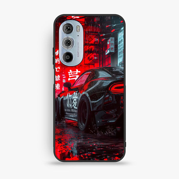 Motorola Edge 30 Pro - Tokyo Dark Night Racing Car - Premium Metal Printed Soft Bumper Shock Proof Case